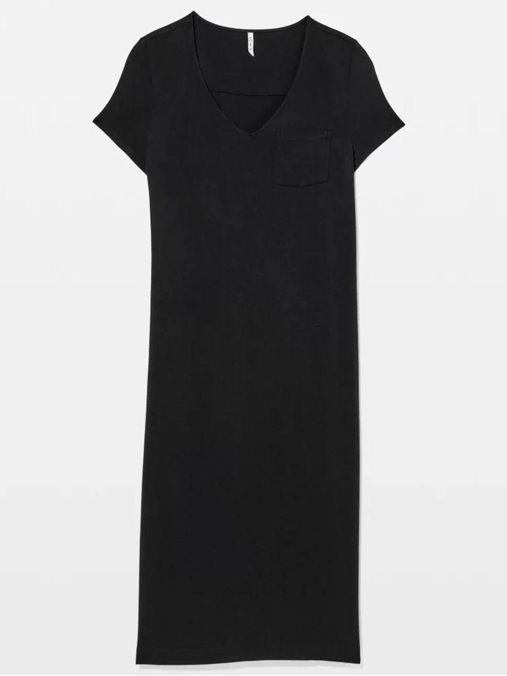 ✦ Soma Rayon Blend Short Sleeve Maxi Sleep Shirt Dress | Black | Large